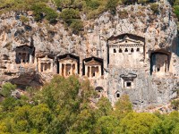 Turkish  Lycian Tombs  – Ancient Necropolis In The Mountains