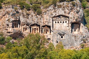 Turkish  Lycian Tombs  - Ancient Necropolis In The Mountains