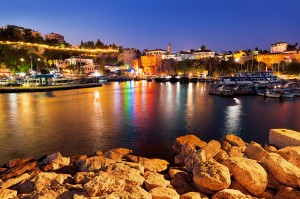 Old Town Kaleici In Antalya, Turkey At Night