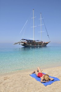 Relaxin on beach