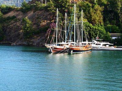 Yachts At The Pier On Turkish Resort, Fethiye, Turkey